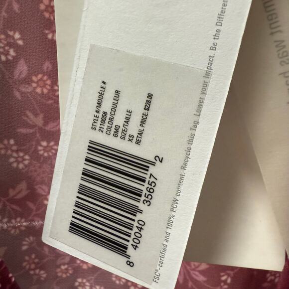 Outerknown Floral Mini Dress Size XS Purple Wine NWT Sustainable Surf Brand - Picture 7 of 7